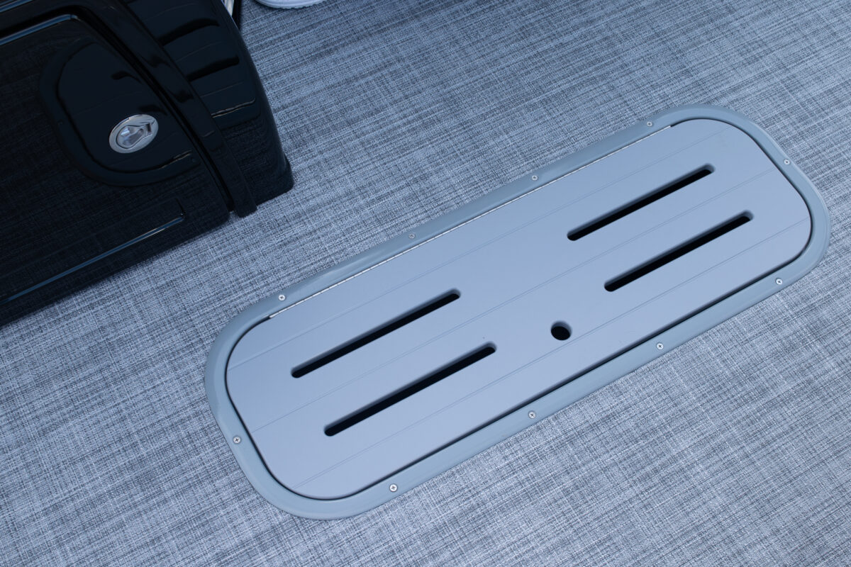 ski locker door on a 2026 reign marine tri toon