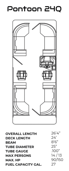 Layout of the reign marine pontoon 24Q