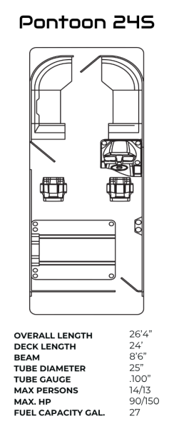 Layout of the reign marine pontoon 24S