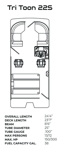 Layout of the reign marine tri toon 22S